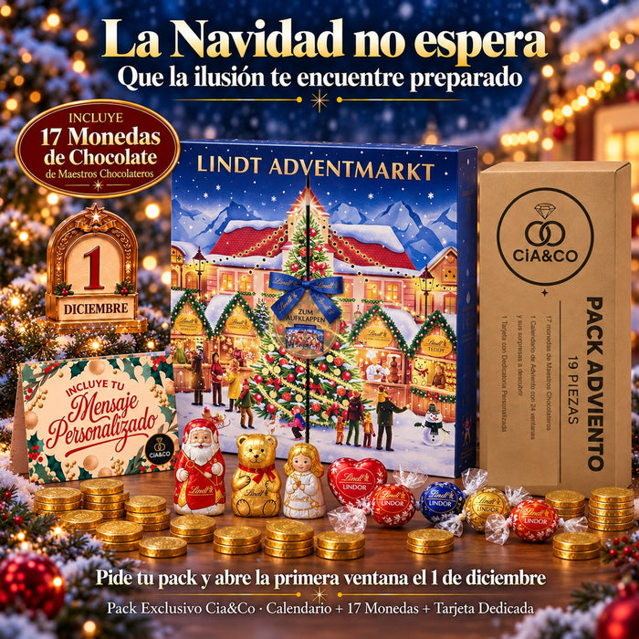 Calendario de Adviento Lindt Chocolate Mercado de Navidad 2026 + Tarjeta