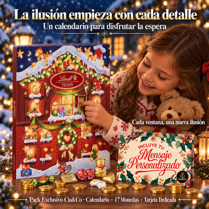 Calendario de Adviento Lindt TEDDY 2026 + Tarjeta Personalizada Cia&Co