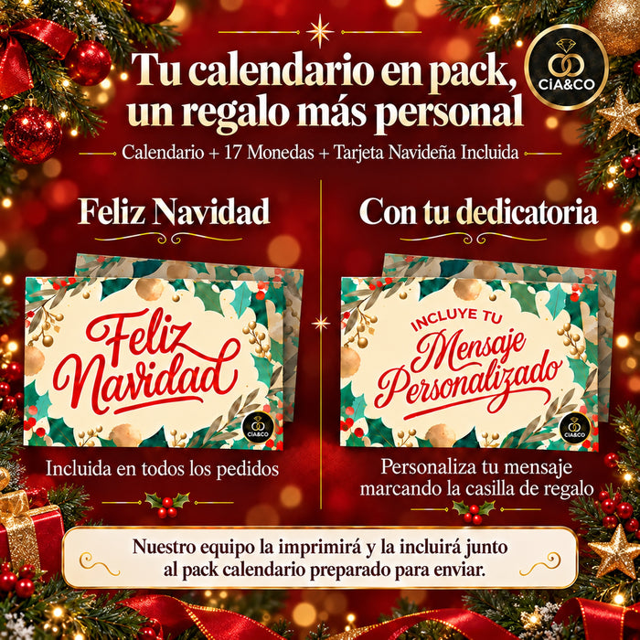 Calendario de Adviento Lindt TEDDY 2026 + Tarjeta Personalizada Cia&Co
