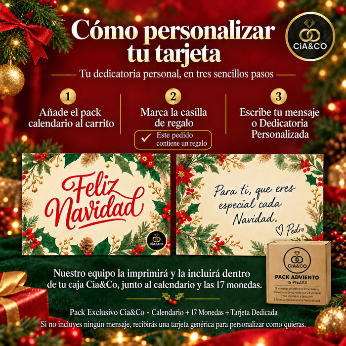 Calendario de Adviento Lindt TEDDY 2026 + Tarjeta Personalizada Cia&Co