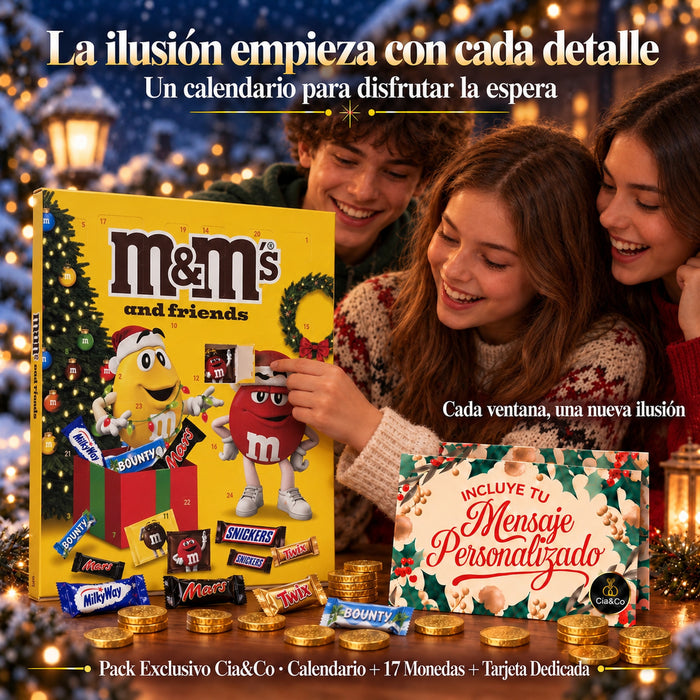 Calendario de Adviento M&M's and Friends 2026 + Tarjeta Personalizada