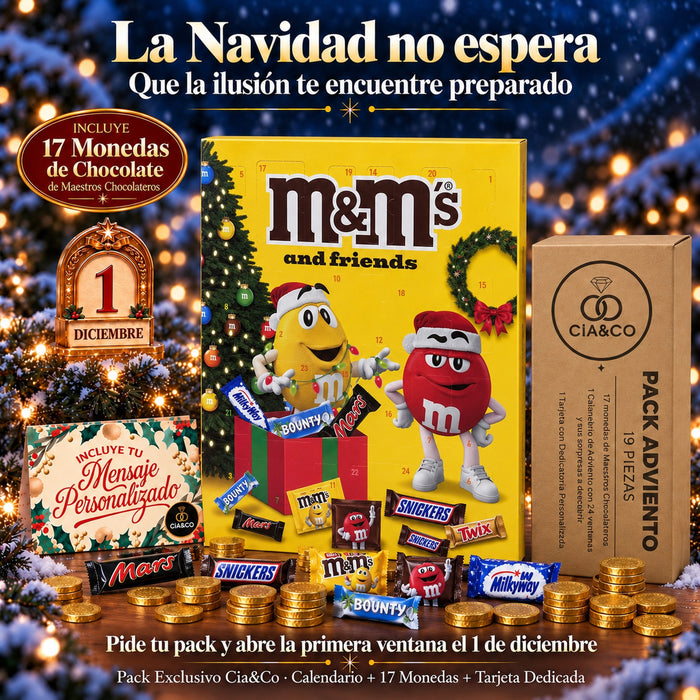 Calendario de Adviento M&M's and Friends 2026 + Tarjeta Personalizada