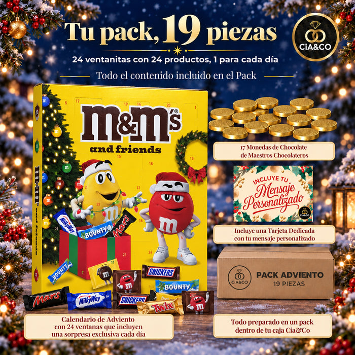 Calendario de Adviento M&M's and Friends 2026 + Tarjeta Personalizada