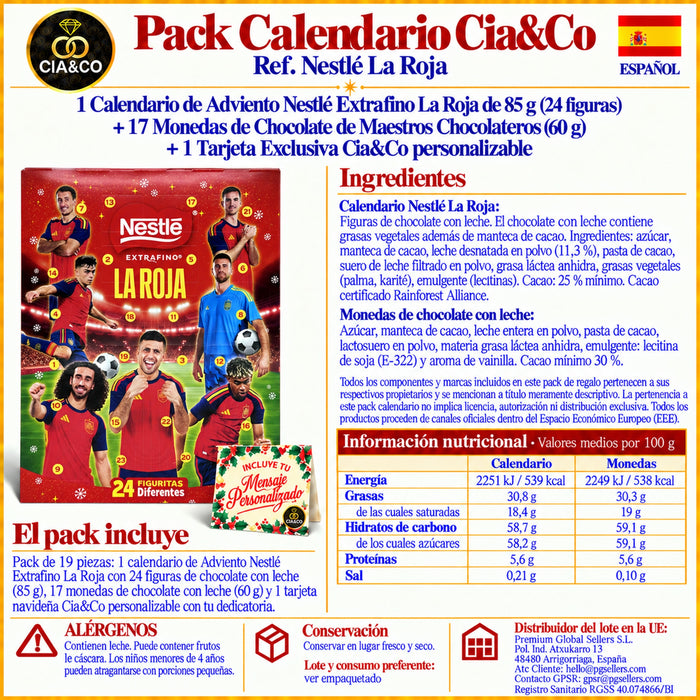 Calendario de Adviento Nestlé La Roja 2026 + Tarjeta Personalizada Cia&Co
