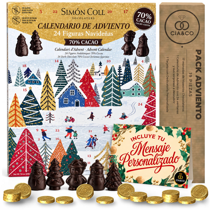 Calendario de Adviento Simón Coll 70 % Cacao 2026 + Tarjeta Cia&Co