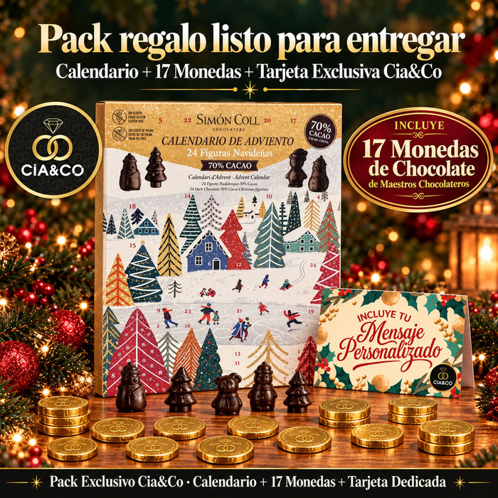 Calendario de Adviento Simón Coll 70 % Cacao 2026 + Tarjeta Cia&Co