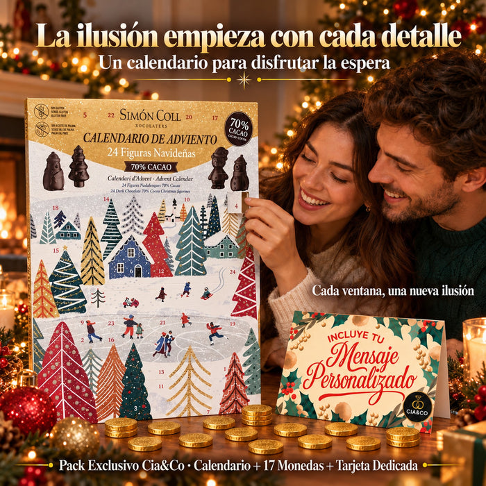 Calendario de Adviento Simón Coll 70 % Cacao 2026 + Tarjeta Cia&Co