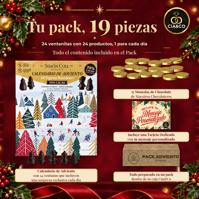 Calendario de Adviento Simón Coll 70 % Cacao 2026 + Tarjeta Cia&Co