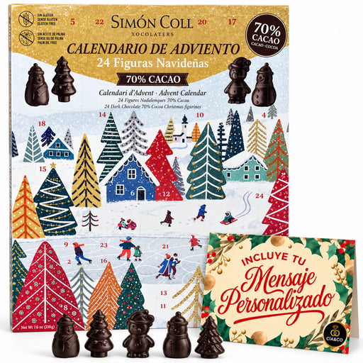 Calendario de Adviento Simón Coll 70 % Cacao 2026 – calendario de Adviento con tarjeta Cia&Co, vista principal