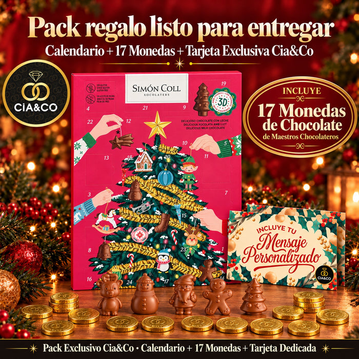 Calendario de Adviento Simón Coll Árbol 2026 + Tarjeta Dedicada Cia&Co