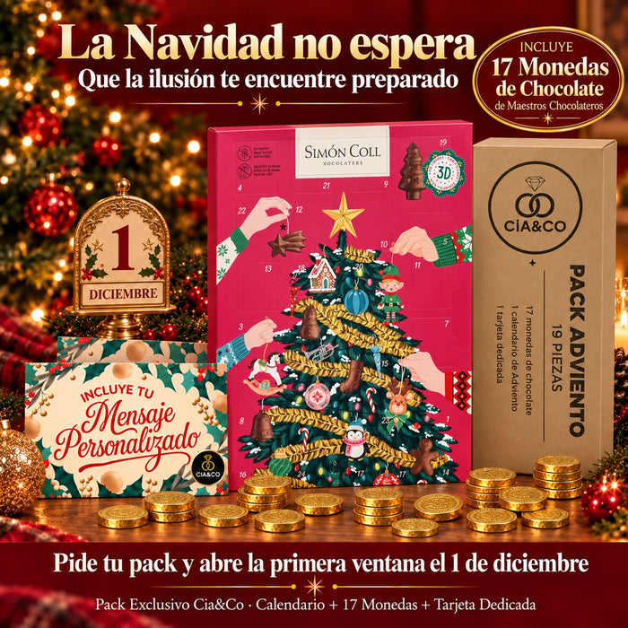 Calendario de Adviento Simón Coll Árbol 2026 + Tarjeta Dedicada Cia&Co