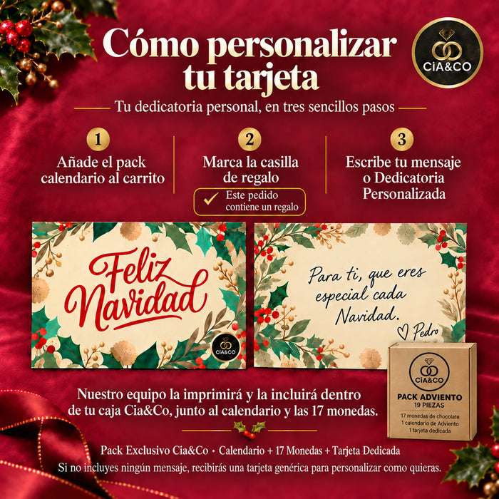 Calendario de Adviento Simón Coll Árbol 2026 + Tarjeta Dedicada Cia&Co