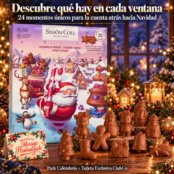 Calendario de Adviento Simón Coll Papá Noel 2026 – 24 ventanas numeradas, una para cada día de diciembre