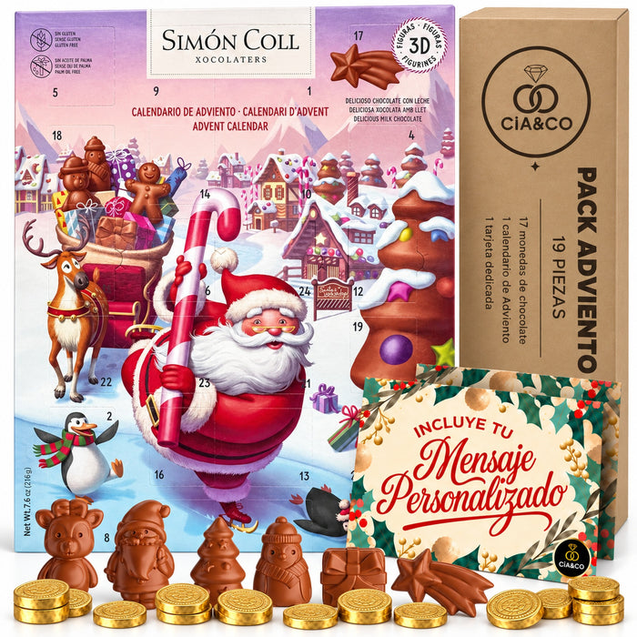 Calendario de Adviento Simón Coll Papá Noel 2026 + Tarjeta Dedicada Cia&Co