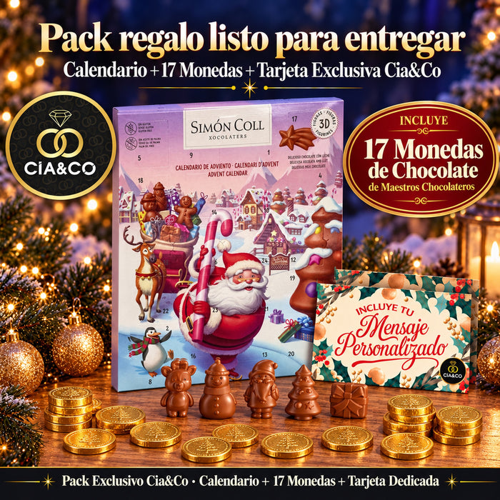 Calendario de Adviento Simón Coll Papá Noel 2026 + Tarjeta Dedicada Cia&Co