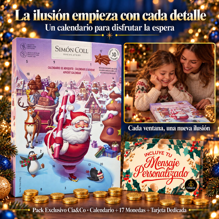 Calendario de Adviento Simón Coll Papá Noel 2026 + Tarjeta Dedicada Cia&Co