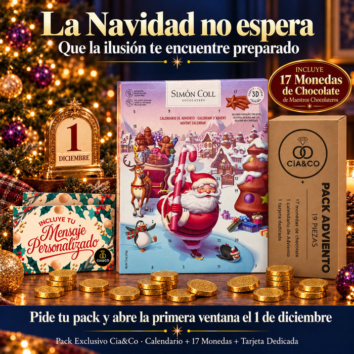 Calendario de Adviento Simón Coll Papá Noel 2026 + Tarjeta Dedicada Cia&Co