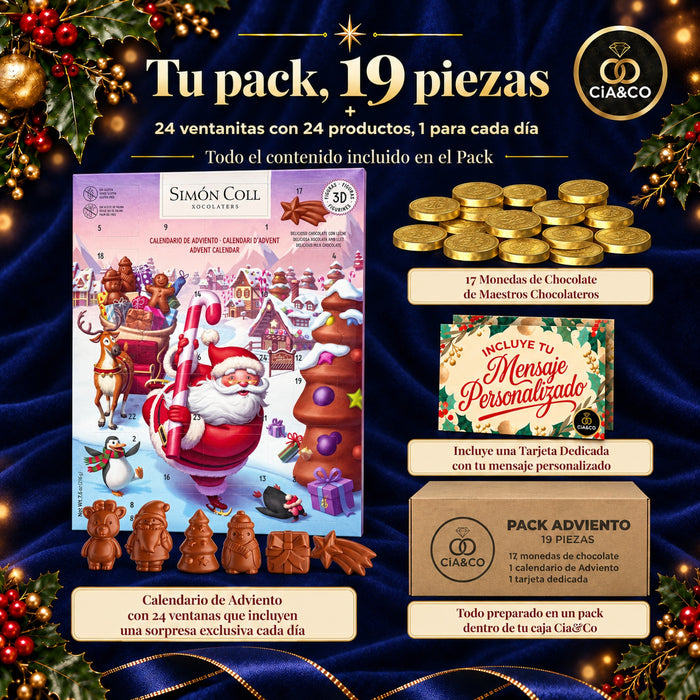 Calendario de Adviento Simón Coll Papá Noel 2026 + Tarjeta Dedicada Cia&Co