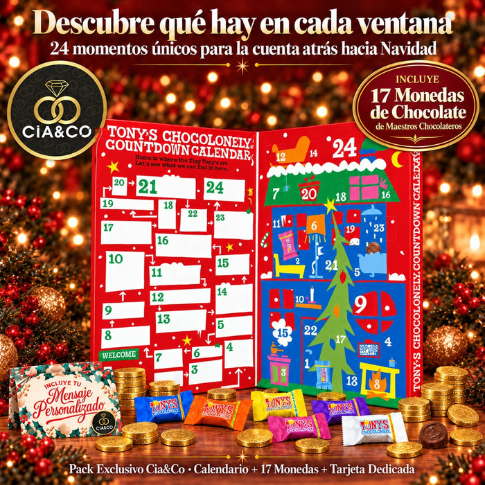 Calendario de Adviento Tony's Chocolonely 2026 + Tarjeta Dedicada Cia&Co