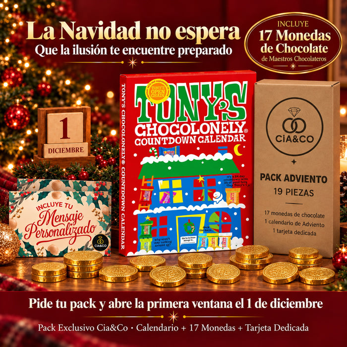 Calendario de Adviento Tony's Chocolonely 2026 + Tarjeta Dedicada Cia&Co