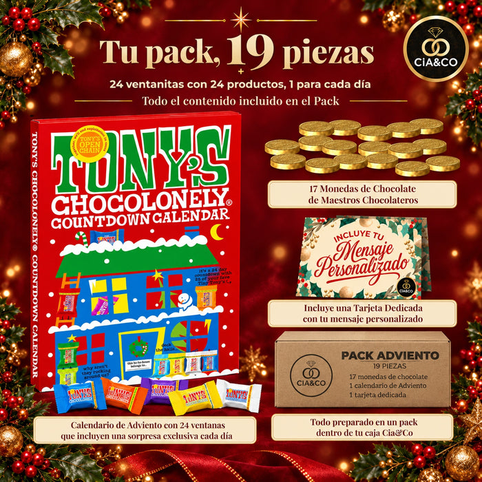 Calendario de Adviento Tony's Chocolonely 2026 + Tarjeta Dedicada Cia&Co