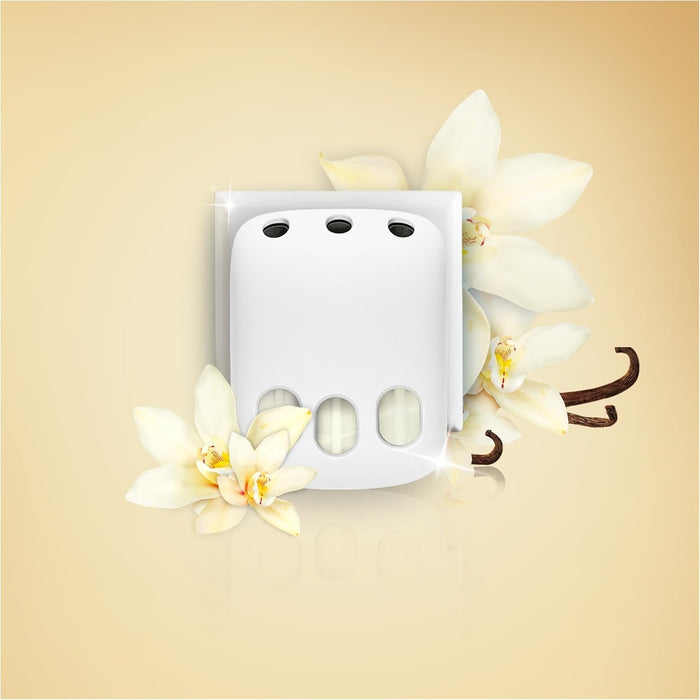 Ambi Pur 3Volution Kit de Inicio con Difusor Eléctrico y Recambio (20 ml) Aroma Vainilla & Bouquet. Elimina olores y refresca el aire de tu hogar hasta 90 días. Ambipur - ingredientes