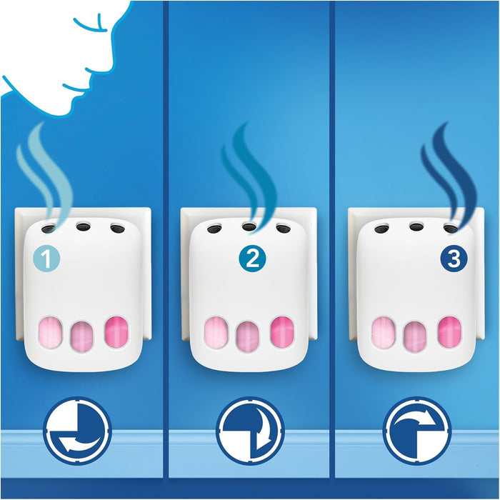 Ambi Pur 3Volution Kit de Inicio con Difusor Eléctrico y Recambio (20 ml) Aroma Vainilla & Bouquet. Elimina olores y refresca el aire de tu hogar hasta 90 días. Ambipur - lateral