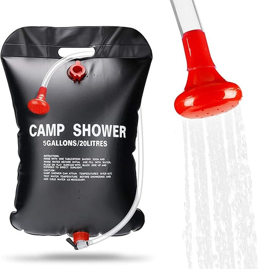 Bolsa de Ducha Solar ASANMU, 20 litros de capacidad. Ducha de acampada portátil para calentar agua con energía solar, ideal para camping, senderismo, jardín y playa. Asanmu - frontal