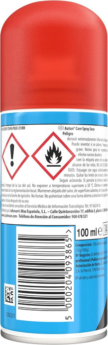 Autan Family Care Spray Seco, Repelente de Mosquitos para toda la familia, 100ml. Ofrece hasta 4 horas de protección inmediata contra picaduras con una sensación suave en la piel. Autan - pack