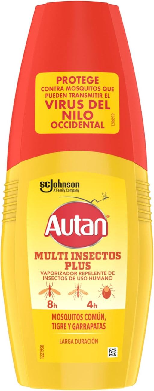 Autan Protection Plus Repelente de Mosquitos en Vaporizador (100 ml). Protección eficaz y duradera de hasta 8 horas contra mosquito común, tigre y garrapatas. Autan - frontal