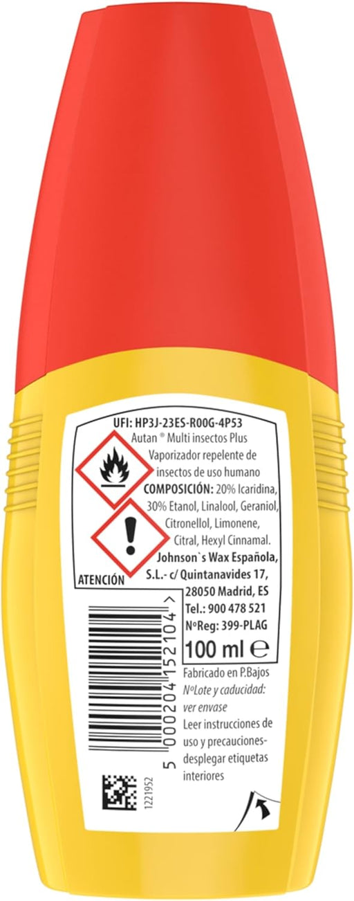 Autan Protection Plus Repelente de Mosquitos en Vaporizador (100 ml). Protección eficaz y duradera de hasta 8 horas contra mosquito común, tigre y garrapatas. Autan - pack