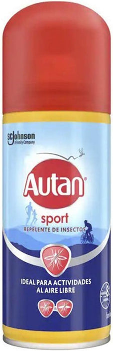 Autan Sport Spray Seco Repelente de Mosquitos, 100ml. Protección de hasta 8 horas resistente al sudor, ideal para deportistas y actividades al aire libre intensas. Autan - frontal