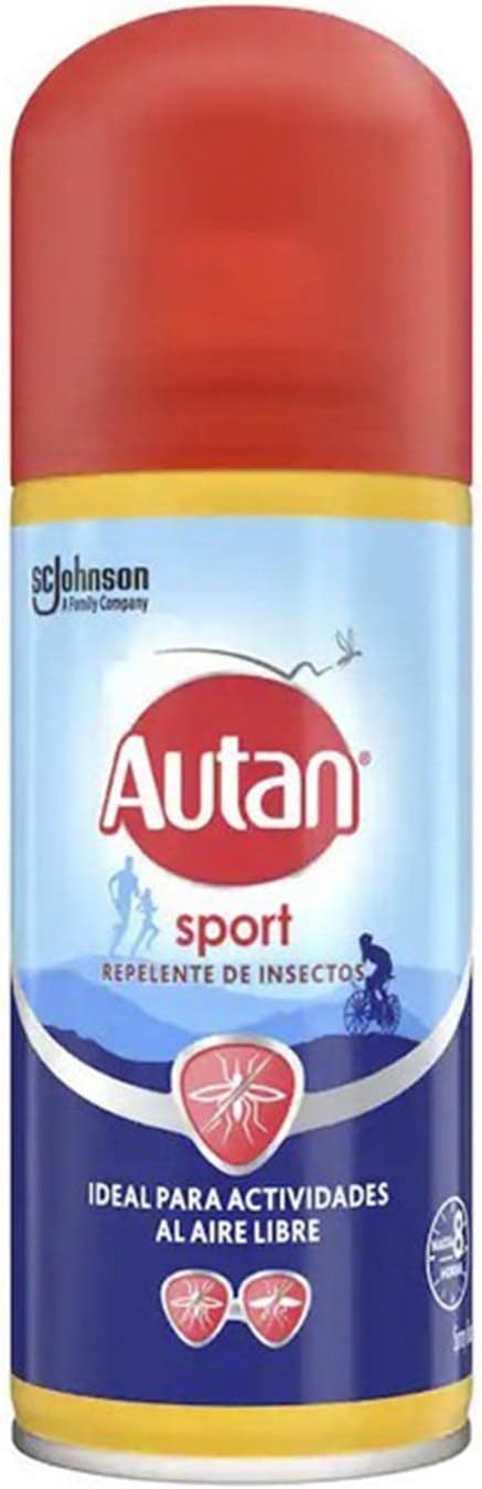 Autan Sport Spray Seco Repelente de Mosquitos, 100ml. Protección de hasta 8 horas resistente al sudor, ideal para deportistas y actividades al aire libre intensas. Autan - frontal