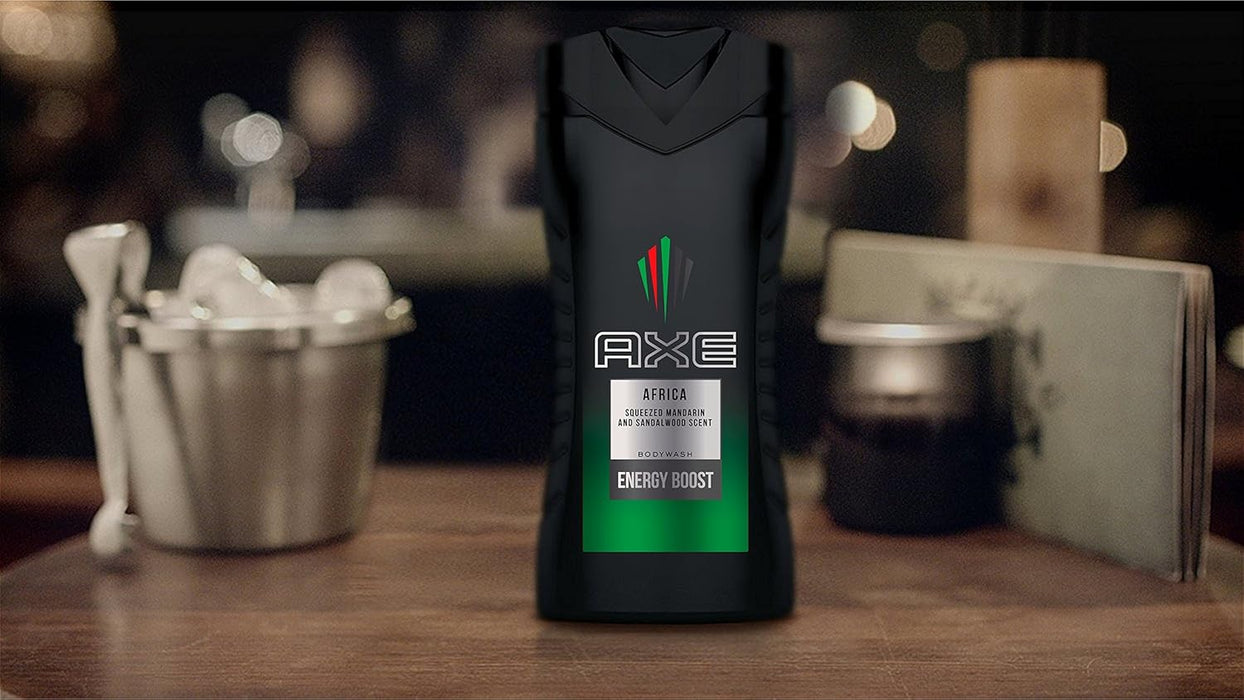 AXE Africa Gel de Ducha, Pack de 4x250ml. El regreso de un clásico con una fragancia exótica, sensual y duradera para el hombre aventurero y explorador. Axe - ingredientes