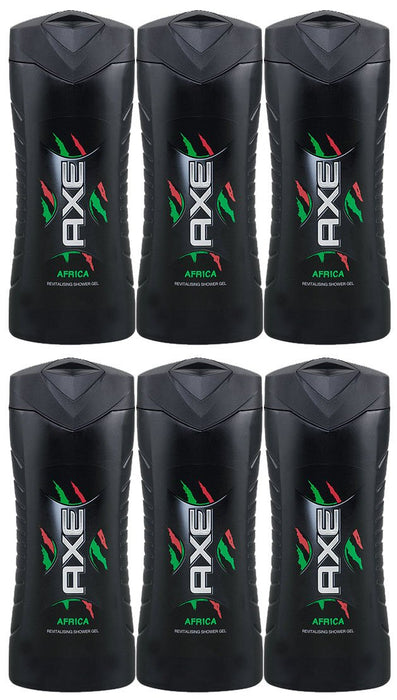 AXE Africa Gel de Ducha para Hombre, Pack de 6x250ml. Limpieza refrescante con una fragancia oriental y duradera con notas de cedro, ámbar y almizcle. Axe - pack