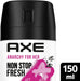 Axe Anarchy for Her Desodorante Bodyspray para Mujer (150 ml). Una fragancia femenina y seductora sin aluminio, con protección de 48 horas para una libertad total. Axe - pack