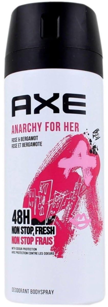AXE Anarchy for Her Desodorante y Body Spray para Mujer, Pack de 6x150ml (900ml). Una fragancia floral y afrutada, femenina y atrevida para una protección duradera sin aluminio. Axe - frontal