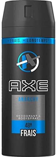 AXE Anarchy for Him Desodorante y Body Spray, Pack de 6x150ml. Una fragancia masculina, afrutada y amaderada que desata el caos de la atracción con una protección duradera. Axe - frontal