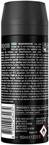 AXE Apollo Desodorante Body Spray para Hombre, Pack de 6x150ml (900ml). Fragancia clásica 0% aluminio con tecnología Dual Action para 48h de frescura y protección contra el olor. Axe - ingredientes