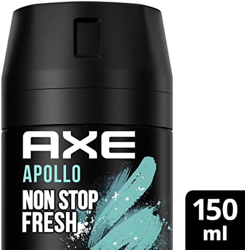 AXE Apollo Desodorante Body Spray para Hombre, Pack de 6x150ml (900ml). Fragancia clásica 0% aluminio con tecnología Dual Action para 48h de frescura y protección contra el olor. Axe - pack