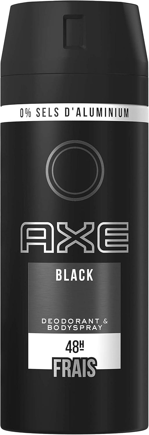 Axe Black Desodorante Bodyspray para Hombre (150 ml). Una fragancia sutil y masculina que permite que tu estilo brille, con notas de bergamota, pera y madera de cedro. Axe - pack