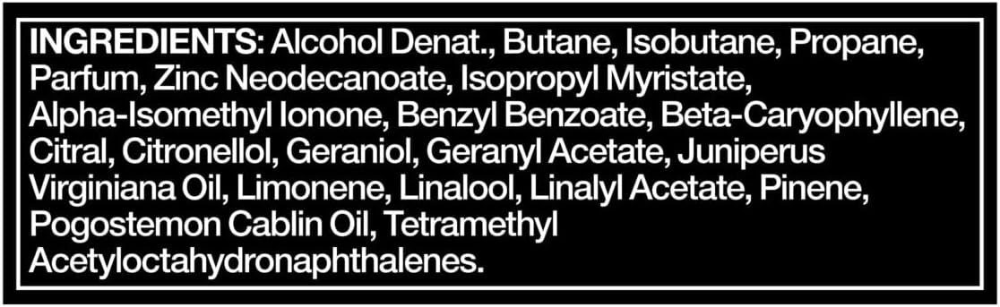 Axe Black Desodorante Bodyspray para Hombre, 150 ml. Una fragancia sutil y sofisticada con notas de bergamota, romero y madera de cedro para una frescura duradera. Axe - detalle
