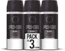 AXE Black Desodorante Bodyspray para Hombre, Pack de 3x150ml (450ml). Protección de 48h con una fragancia sutil y sofisticada de bergamota, romero y cedro. Axe - frontal