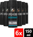 AXE Collision Leather & Cookies Desodorante Body Spray, Pack de 6x150ml (900ml). Una fragancia sofisticada con mandarina, cuero y cookies para un aroma masculino único y duradero. Axe - lateral