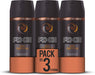 AXE Dark Temptation Desodorante Bodyspray para Hombre, Pack de 3x150ml (450ml). Fragancia irresistible de chocolate, ámbar y pimienta roja con 48h de protección. Axe - frontal