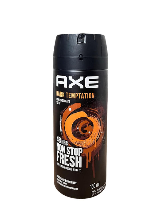AXE Dark Temptation Desodorante Bodyspray para Hombre, Pack de 3x150ml (450ml). Fragancia irresistible de chocolate, ámbar y pimienta roja con 48h de protección. Axe - ingredientes