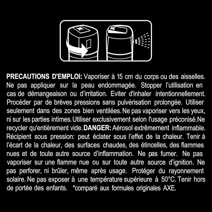 AXE Dark Temptation Desodorante Bodyspray para Hombre, Pack de 3x150ml (450ml). Fragancia irresistible de chocolate con toques de ámbar y un fondo de pimienta roja. Axe - detalle