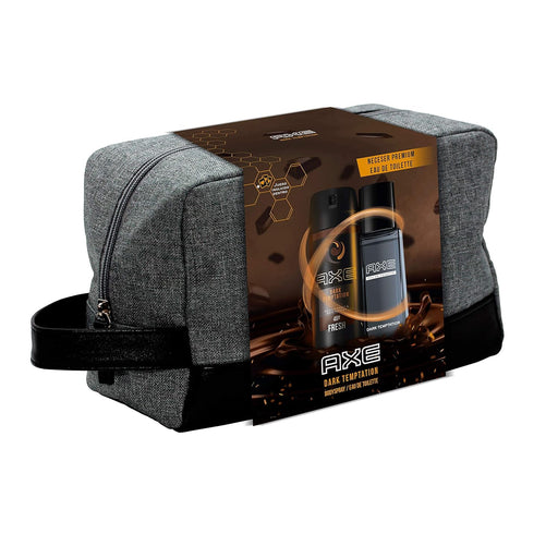 AXE Dark Temptation Neceser Duo para Hombre. El regalo ideal que combina la protección diaria del desodorante bodyspray de 150ml con la intensidad del Eau de Toilette de 100ml. Axe - frontal