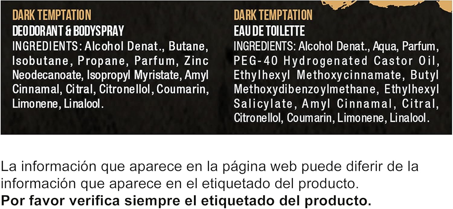 AXE Dark Temptation Set de Regalo para Hombre con Neceser. El pack completo con la fragancia de chocolate más irresistible: incluye Bodyspray de 150ml y Eau de Toilette de 100ml. Axe - detalle