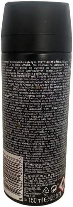 AXE Gold Desodorante Bodyspray con aroma a Oud Wood & Dark Vanilla. Pack de 3x150ml (450ml) para una protección sofisticada y una fragancia exótica y masculina. Axe - detalle